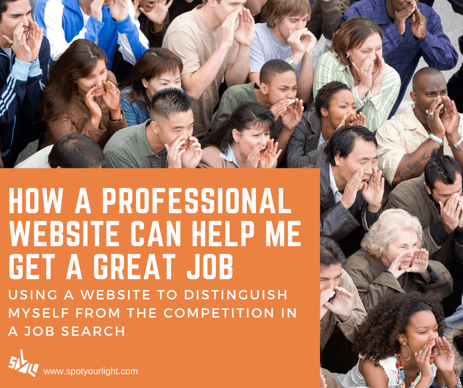 How a professional website can help me get a great job. Using a website to distinguish myself from the competition in a job search.